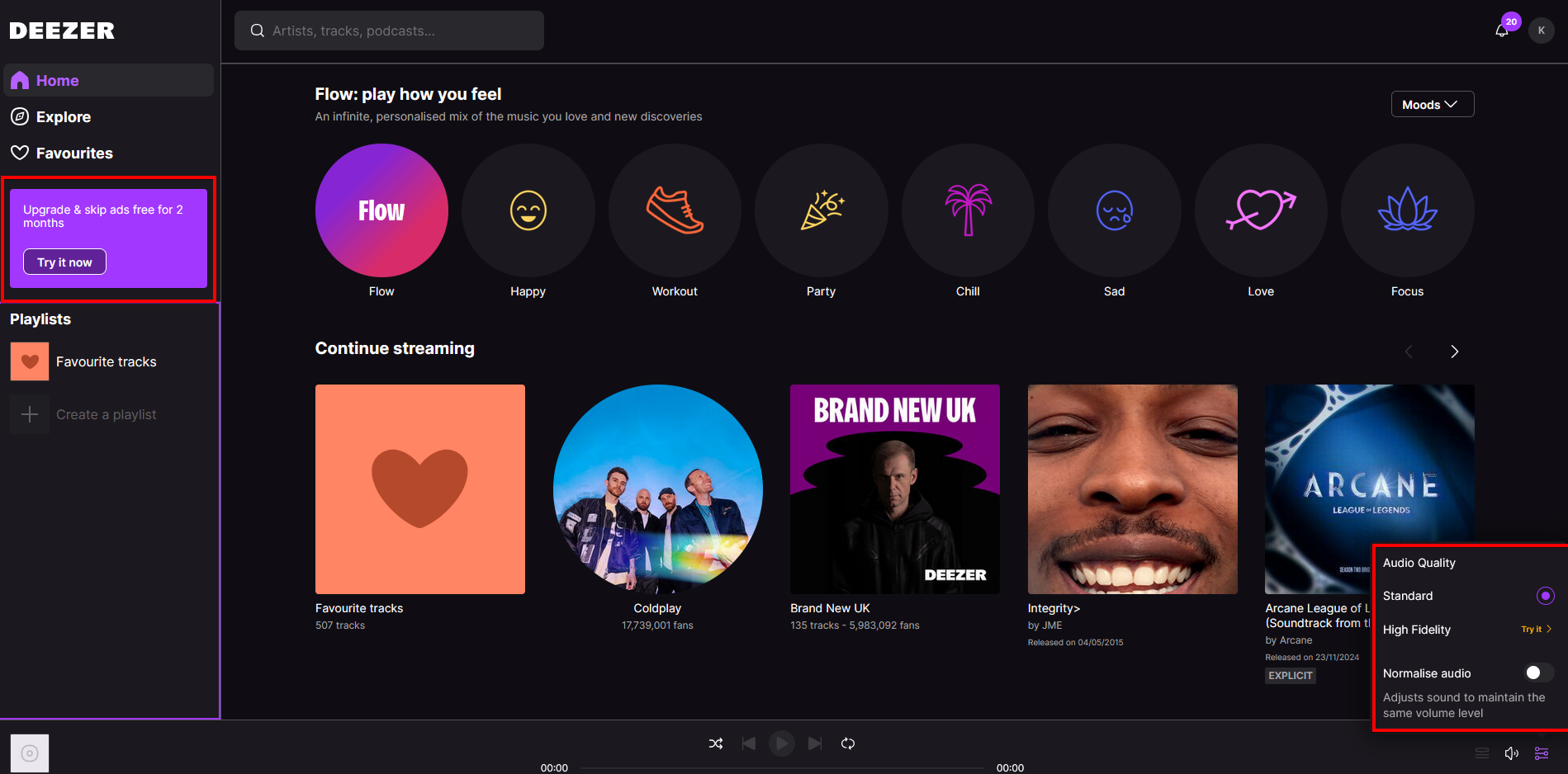 Example of Deezer's Ads
